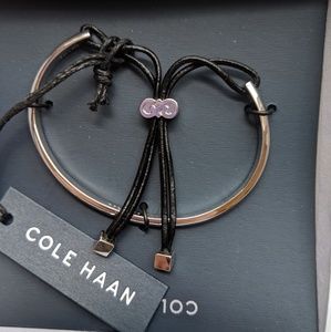 Cole Haan leather & silver bracelet